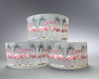 Flamingo Palms Boot Clear Transparent silicone boot. Cup Accessories. Pink Flamingo. Palm Trees. Pink and green