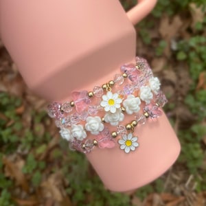 Creamsicle Cup Bracelets Tumbler Boot Topper Cup Accessories. Flowers. Butterflies. Daisy. Spring accessories.