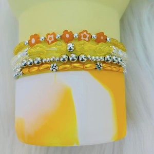 Yellow Sunshine Cup Bracelets. Tumbler Boot Topper Cup Accessories.