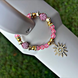 Wicked Pink Northern Star Cup Handle Charm Bracelet