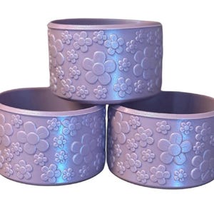 Purple Shimmer Flower texture silicone boot. Cup Accessories. Spring boot.