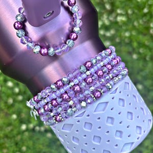 Primrose Glow Magnetic Cup Handle Charm Bracelet. Purple Tumbler Accessories. Listing is for one single item.