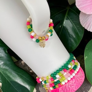 Palm Leaves Ice Shaker Handle Charm Bracelet:  Tumbler Accessories, Magnetic Closure