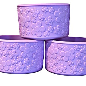 Purple Flower texture silicone boot. Cup Accessories. Spring boot.