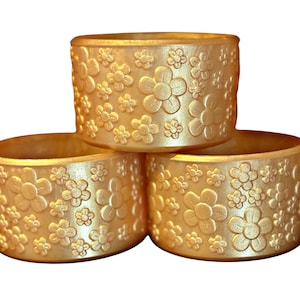 Gold Flower texture silicone boot. Cup Accessories.