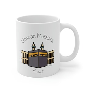 Ummrah Mubarak English Mug, Ummrah Gift, Islamic Gift, Personalized Ummrah Gift, Eid Gift, Islam Gift, Ramadan, Kaaba Mug