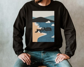 Sabr Geduld Kalligraphie Arabisch Sweatshirt Ozean, Arabisch Kalligraphie, Ramadan Shirt, Eid Geschenk, Geschenk für Muslim, Islamischen Sweatshirt, Eid