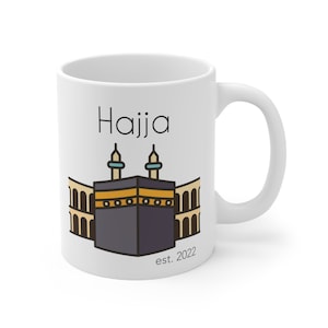 Hajja Mug, Hajja Mubarak Gift, Islamic Gift, Personalized Hajj Gift, Eid Gift, Umrah Gift, Ramadan, Kaaba Mug