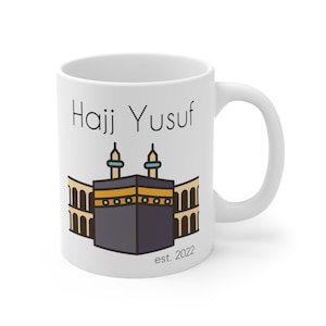 CUSTOM Hajji Name Mug, Hajji Mubarak Gift, Islamic Gift, Personalized Hajj Gift, Eid Gift, Umrah Gift, Ramadan, Kaaba Mug