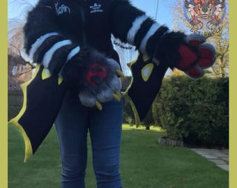Custom Fursuit Arm Sleeves with Wings / Fursona Cosplay Commission