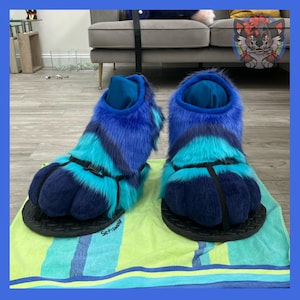 パウシューズ ベルト式 ケモノ fursuit 着ぐるみ コスプレ 足パーツ Custom Fursuit Sandals for Feet Paws / Cosplay Costume Fursona