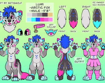 Digitaler Referenzbogen Furry Character YCH / Custom Fursona Character Art