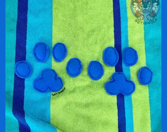 Custom Fursuit Paw Pads / Puffy Cosplay Fursona Costume / Soft Fleece Fabric