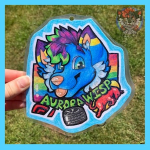 Commissione distintivo tradizionale Furry Fursuit / Personaggio Fursona personalizzato Arte murale a matita e acquerello
