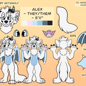 Digital Reference Sheet Furry Character YCH / Custom Fursona Character Art