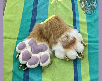 Custom Fursuit Paws / 4 Finger Puffy Cosplay Fursona Costume