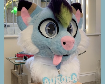 Commissione per la realizzazione di una testa personalizzata per fursuit / Personaggio cosplay da mascotte in pelliccia sintetica