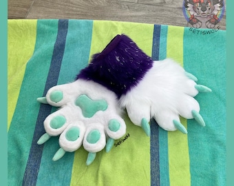 Custom Fursuit Paws / Five Finger Slim Hand Style Fursona Cosplay