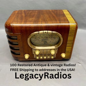 LegacyRadios. 100 professionally restored antique and vintage radios.  New radios added each week.  FREE shipping to addresses in the USA!