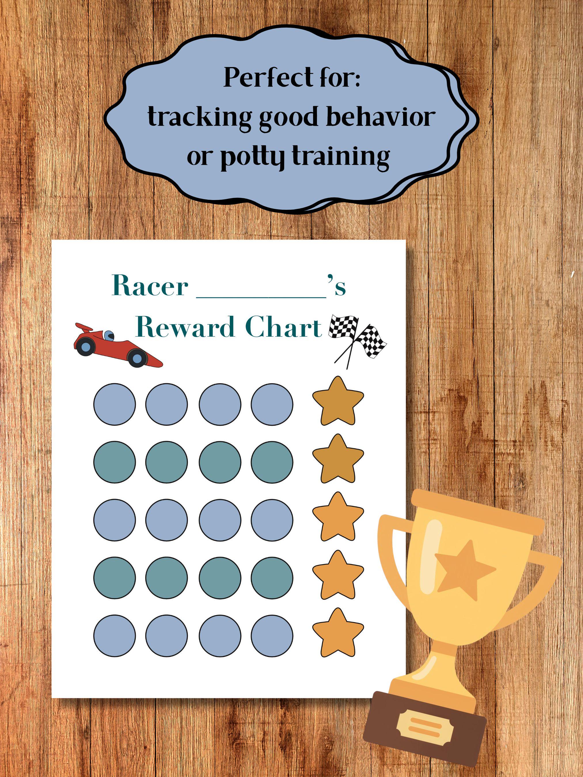 Race Car Reward Chart for Kids | Printable Toddler & Preschool Behavior ...