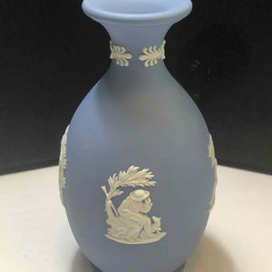 Vintage Wedgewood Blue Jasperware Small Vase