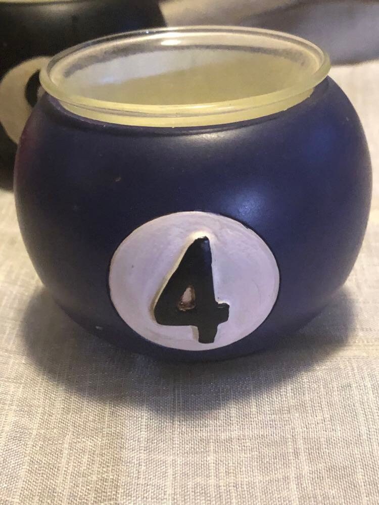 Set of Three Pool Ball Candle Holders Handpainted With Glass Etsy