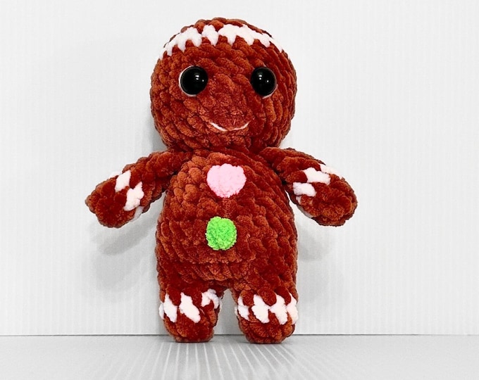 Whimsical Mini Gingerbread Man Plush - Handcrafted Delight - Perfect Stocking Stuffer or Christmas Eve Gift