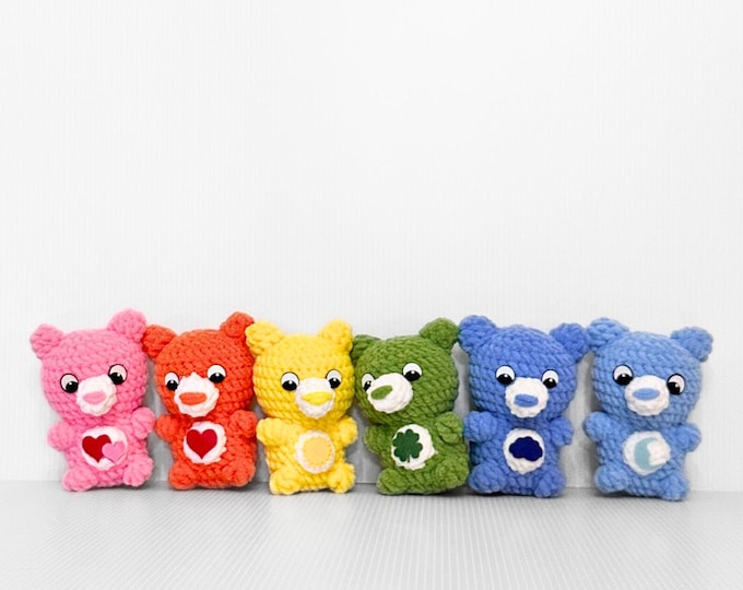 Charming Mini Carebear Keychains | Crochet Collectible Bag Charms