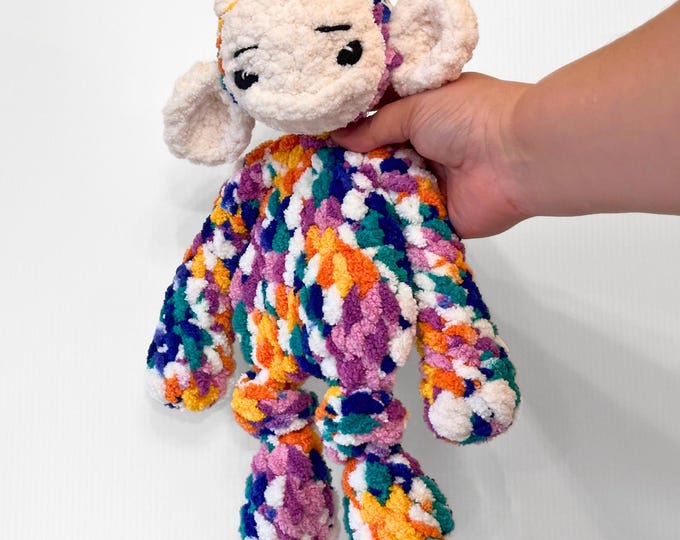 Crochet Multi Colored Monster Lovey - Adorable Baby Shower Gift