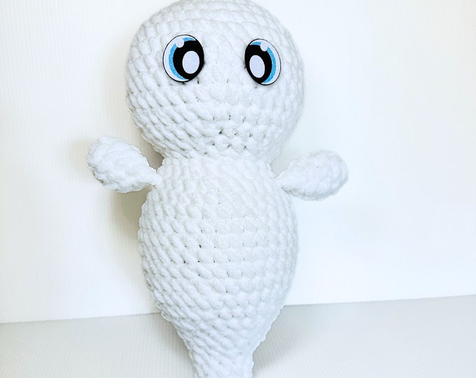 Boo-tiful Crochet Ghost Plushie with Felt Eyes - Spooky Soft Stuffed Animal