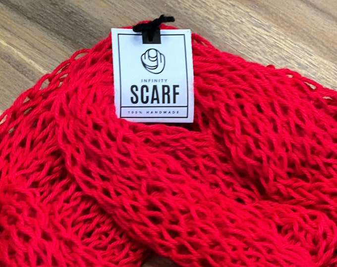 Women's Knit Scarf| Infinity Scarf | Fashion Dropstitch Scarf | Gift for her | Gift for girls | Holiday Scarf | Gift for Mom or Grandmother