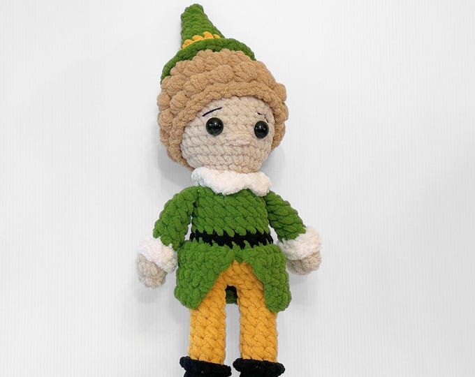 Whimsical Crochet Elf Doll | Festive Buddy from the Movie for Kids & Christmas Lovers