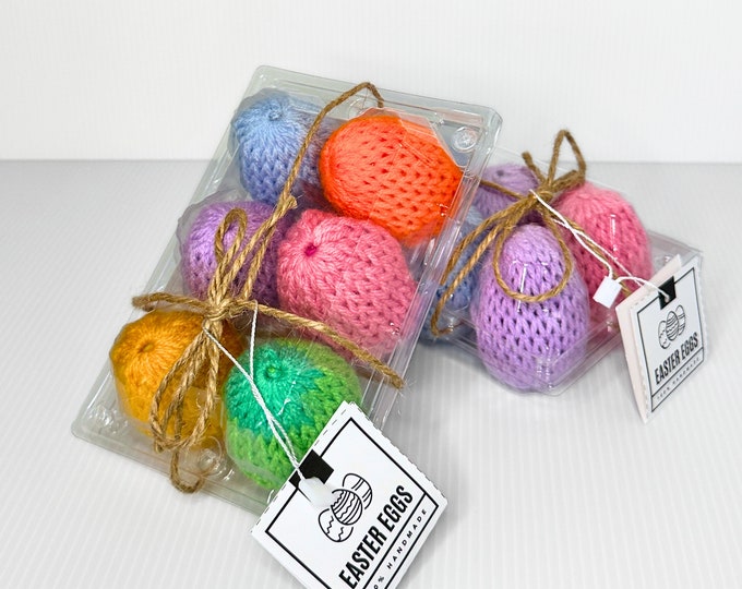 Whimsical Crochet Decorative Easter Eggs - Set of 6 - Perfect for Play Food or Spring Home Décor