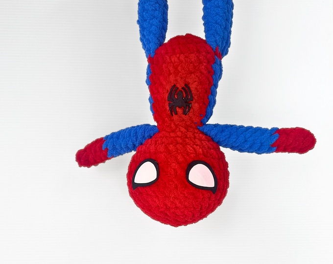 Handmade Crochet Spider-Man Doll- a Web-Slinging Amigurumi for Superhero Fans