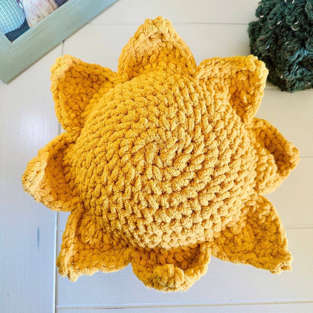Crochet Sun Pillow, Made to Order Nature Pillow for Babies Baby Shower