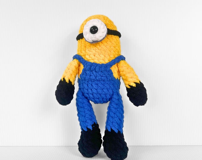 Handmade Crochet Minion Plushie - Adorable Movie Character Toy for Kids