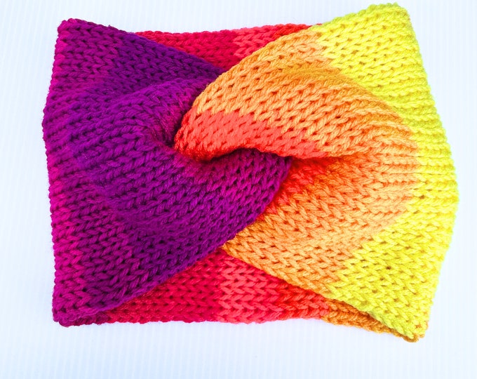 Fashionable and Fun Kids Ear Warmer - Multicolor Twist Headband for Winter Adventures
