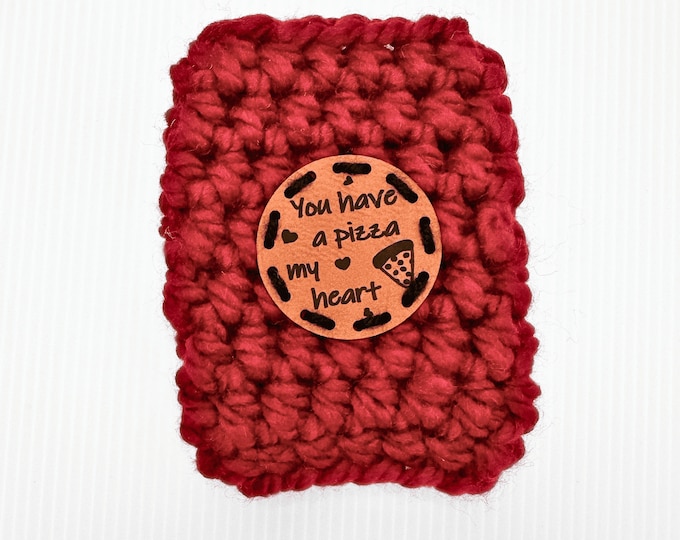 Valentine's Day Crochet Reusable Travel Mug Koozie - Pink, Red, Cream - Galantine's Day Gift