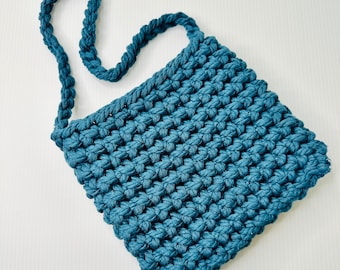 Handmade Crochet Macrame Purse: Rope Shoulder Bag