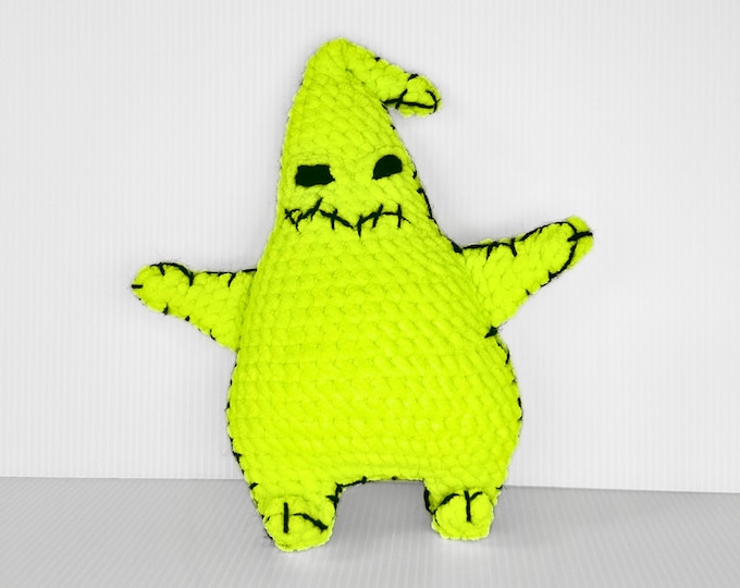 Crochet Neon Oogie Boogie Doll – Handmade Nightmare Before Christmas Plush Toy