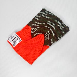 Camo Neon Orange Knit Headband - Hunter Ear Warmer