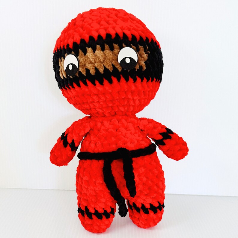 Adorable crochet ninja stuffed animal handmade toy for kids and