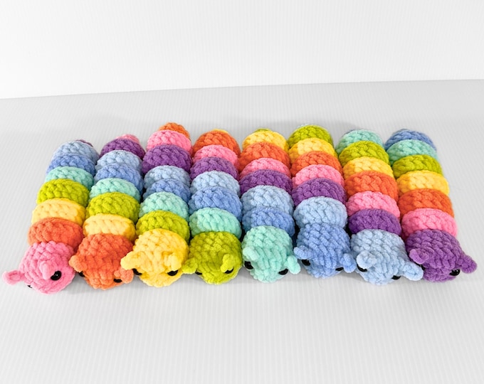 Rainbow Crochet Caterpillars - Perfect Soft Fidget Toy for Bug Loving Kids