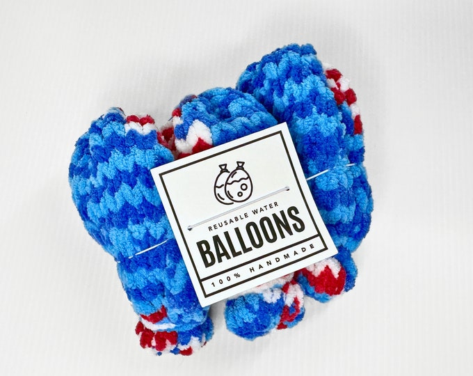Eco-friendly Set of 3 Knit Reusable Water Balloons - Safe, Non-toxic, Fun for Kids of All Ages!