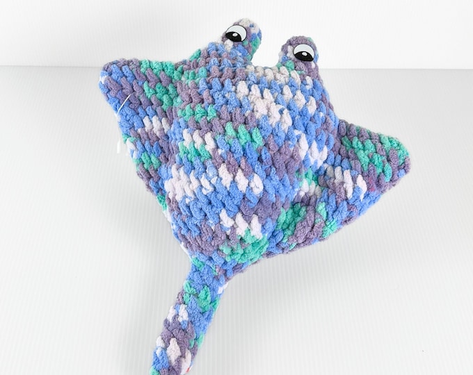 Crochet Manta Ray Stuffed Animal | Sea Animal Cute Plushy | Gift for kids | Gift for girls | Gift for boys | Birthday gift for kid
