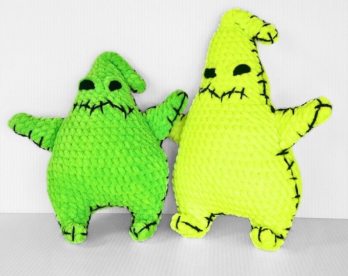 Crochet Neon Oogie Boogie Doll – Handmade Nightmare Before Christmas Plush Toy