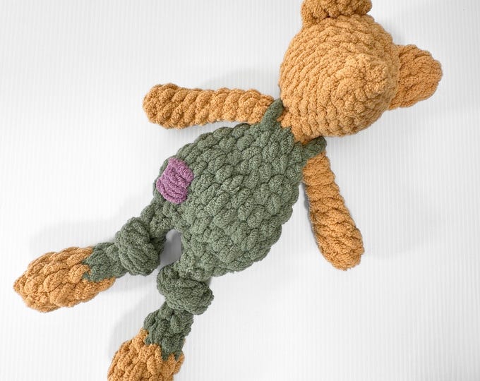 Handmade Crochet Bear Lovey - Sweet Corduroy Book Character - Baby Gift Idea