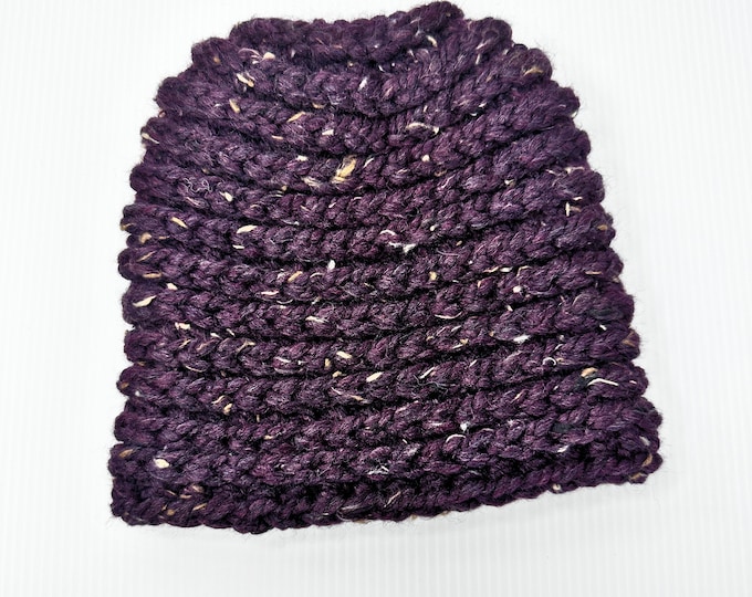 Warm and Stylish Crochet Ponytail Beanie - Perfect for Runners and Outdoor Athletes - Machine Washable - Multiple Colors Available