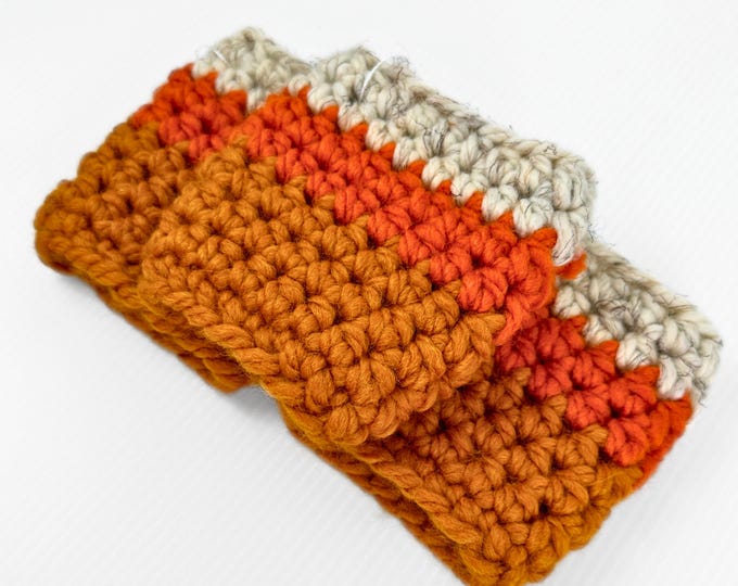 Candy Corn Travel Mug Coozy | Reusable Halloween Crochet Tumbler Coozy | Fall Staple | Gift for her | Gift for teen | Gift for teacher