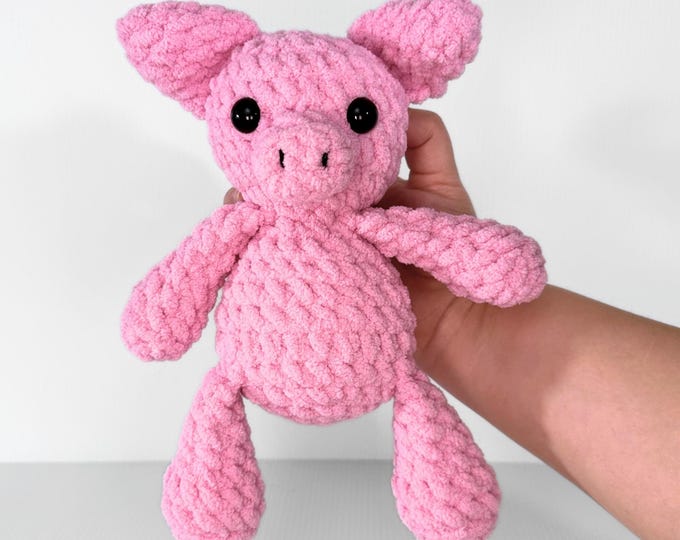 Pink Pig Stuffed Animal - Handmade Crochet Gift for Pig Lovers